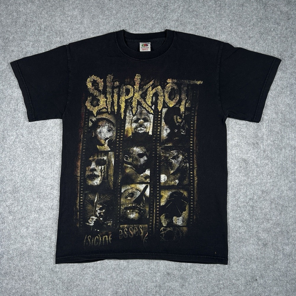 Vintage Slipknot T-Shirt 2011 Memorial‎ World Tour T Shirt Black Double Sided